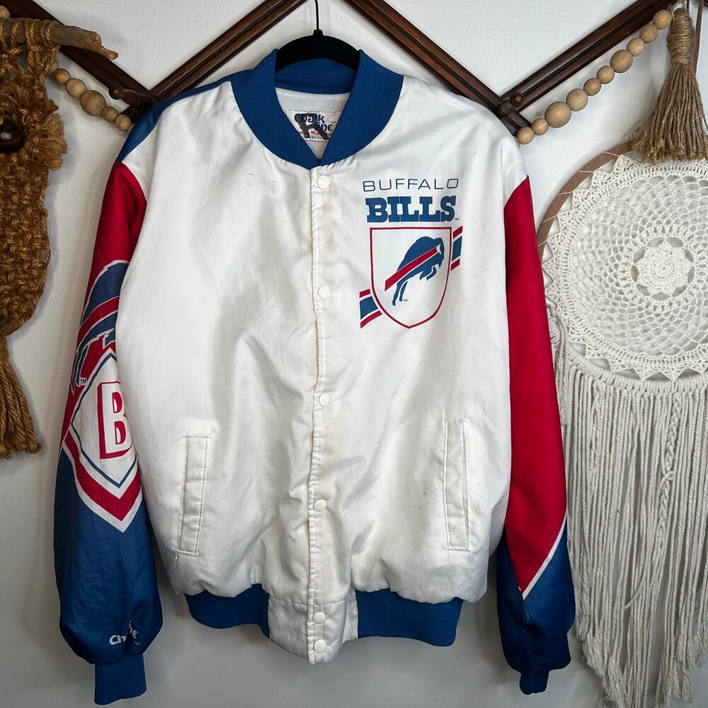 RARE Chalk Line Vintage 90s Back Hit Buffalo Bills Button Jacket